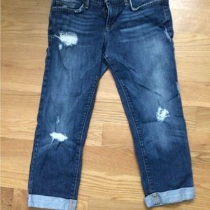 joes jeans cropped ex lover, size 26 dark wash ripped